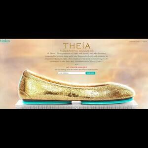 Tieks Limited Theia Gold Foil Ballerina Flats Size 6
